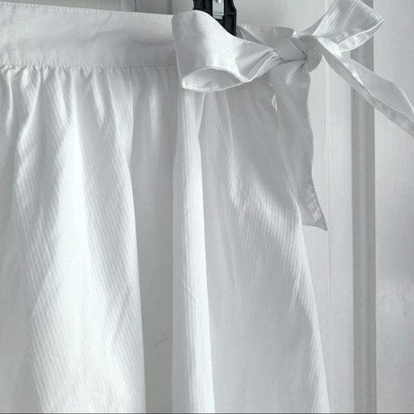 J.Crew white cotton circle skirt with bow tie and zip at hip NEW Size 8 - Picture 4 of 10